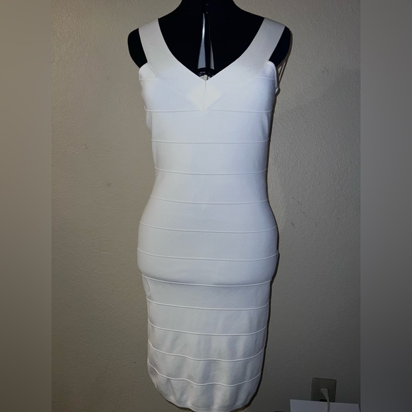 GUESS Marciano-White Bandage Bodycon Midi Dress - Picture 4 of 12